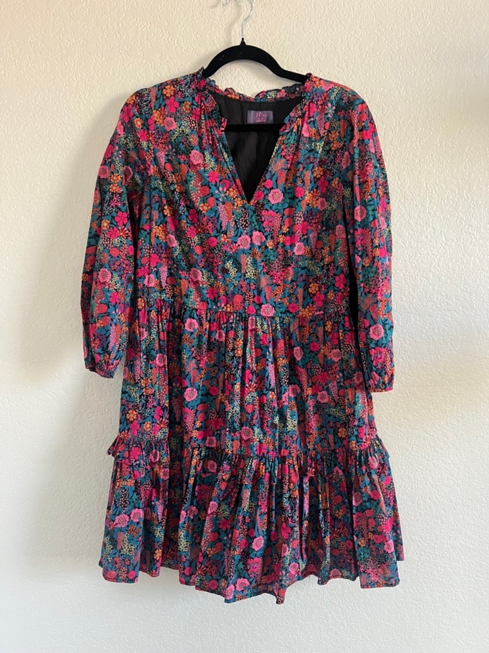 Ruffleneck Tiered Popover Liberty® Ciara Dress. Size S - Picture 4 of 12